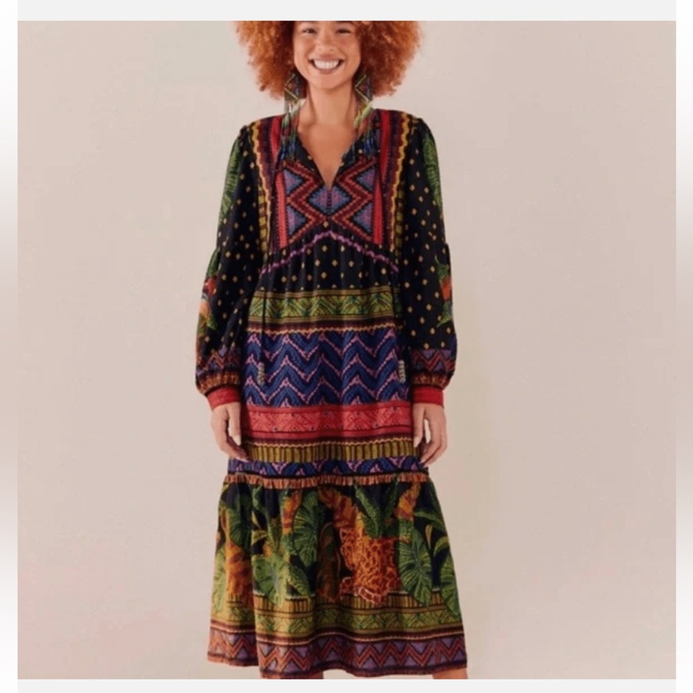FARM Rio forest tapestry midi dress